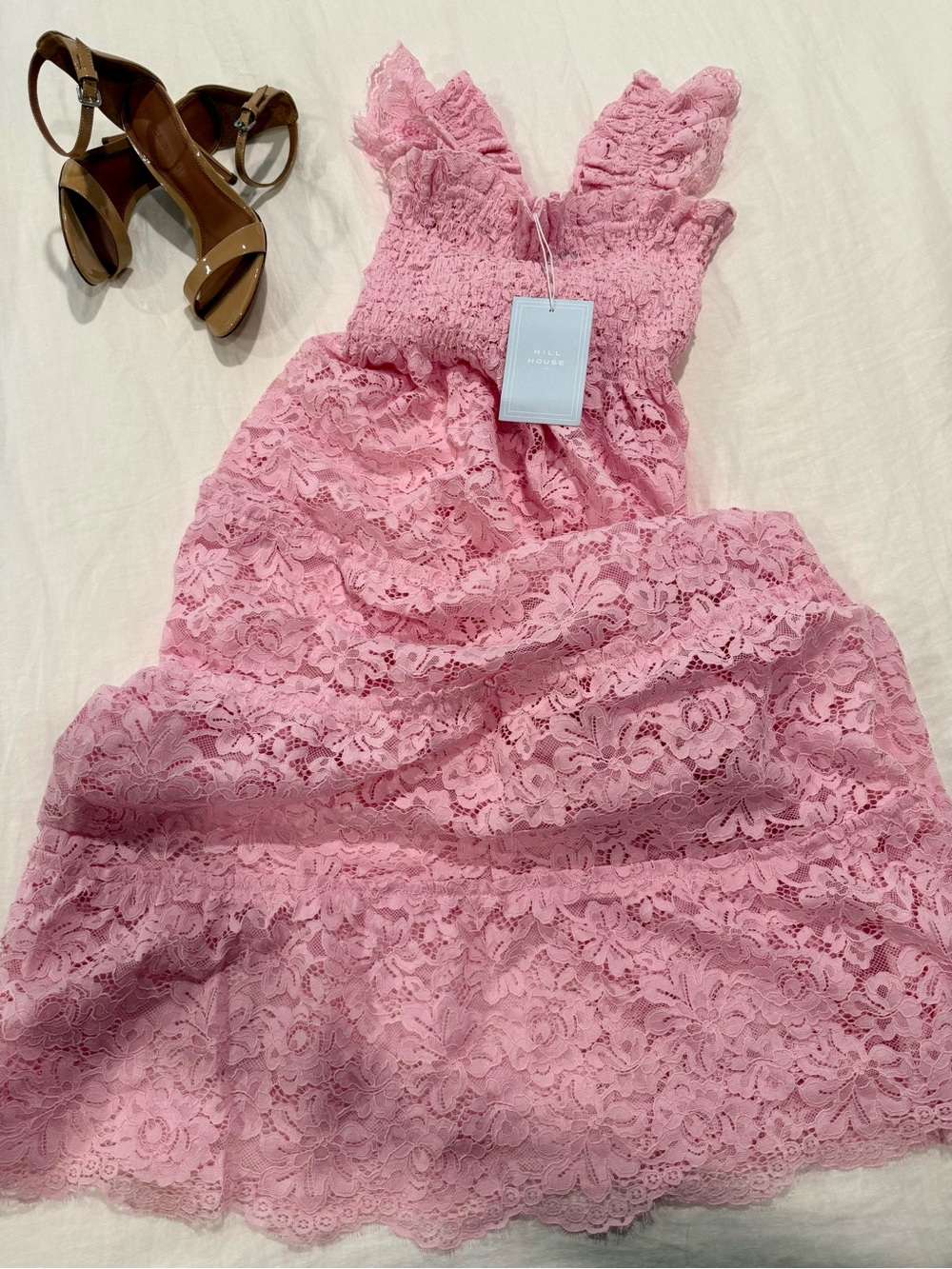 ✨NWT-  Hill House Collector’s Edition Ellie Nap Dress, Pink Lace- XXS